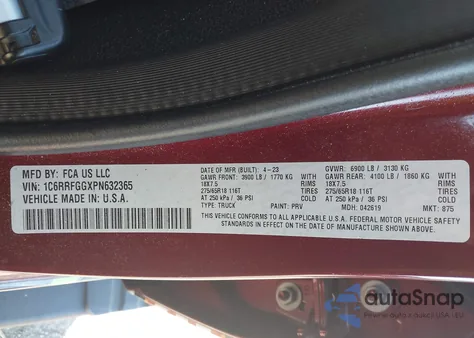 2023 Ram 1500 Tradesman 4X4 5'7 Box z USA, uszkodzony, nr VIN 1C6RRFGGXPN632365